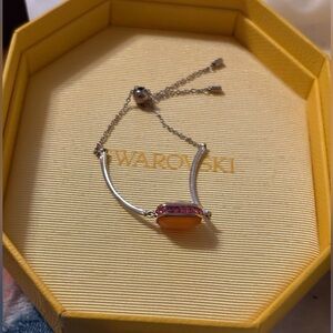 Swarovski Silver and Orange Bracelet